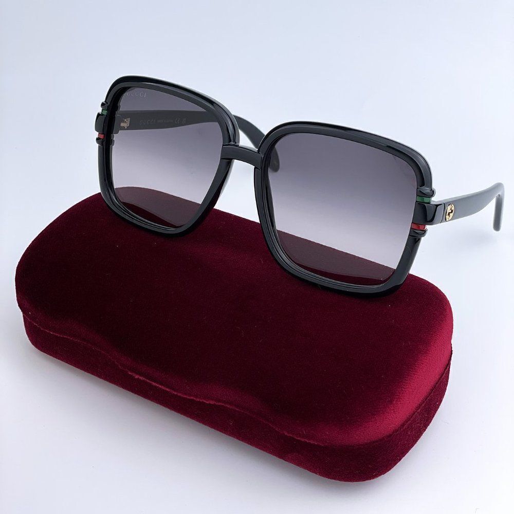 SALE! NEW GUCCI GG1066S 001 Black Gray Gradient Butterfly Women Sunglasses - Picture 3 of 12